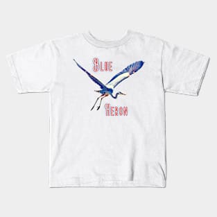 Flying (Blue Heron) Kids T-Shirt